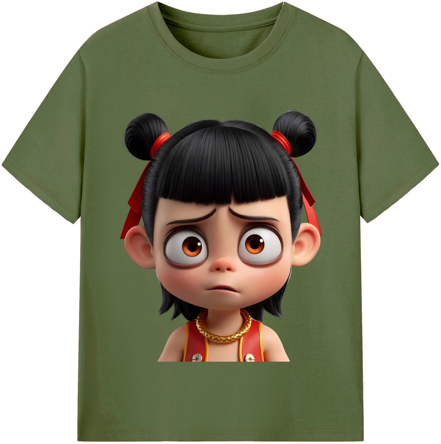 （画像用） Ne Zha 2 ナタ 魔童の大暴れ 綿100％半袖Tシャツ（フロントプリント）